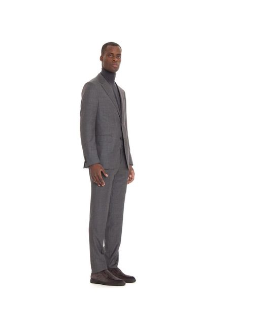 Zegna Gray Single Breasted Suits for men