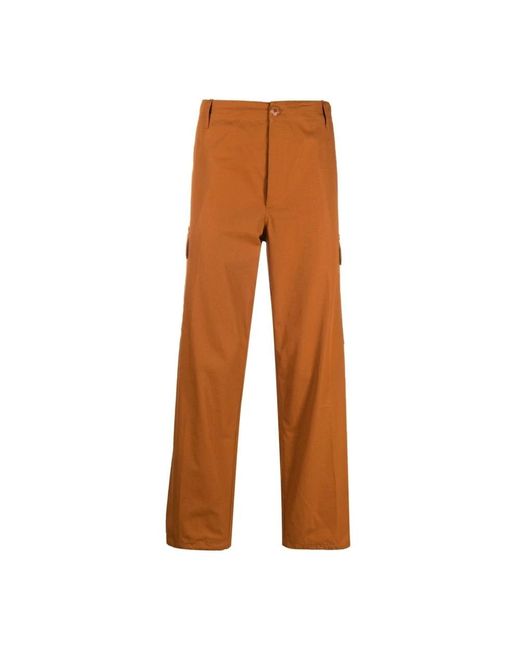 KENZO Brown Straight Trousers for men