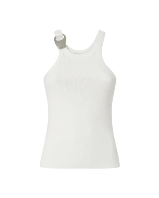 Pinko White Sleeveless Tops