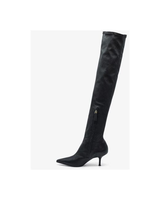Lella Baldi Black Over-The-Knee Boots