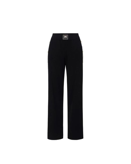 Elisabetta Franchi Black Wide Trousers