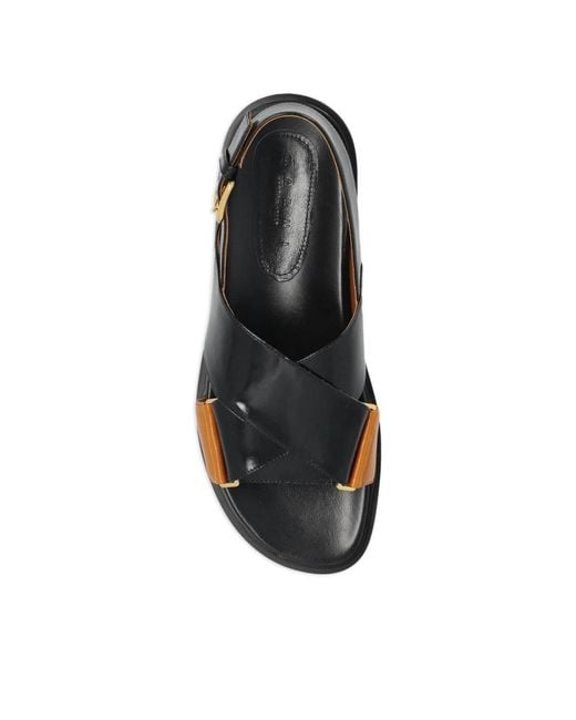 Marni Black Flat Sandals