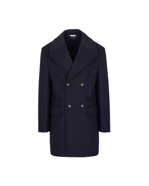 Manuel Ritz Blue Double-Breasted Coats for men