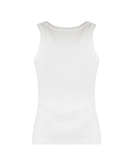 McQueen White Sleeveless Tops