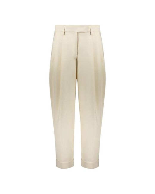 Moorer Natural Cropped Trousers
