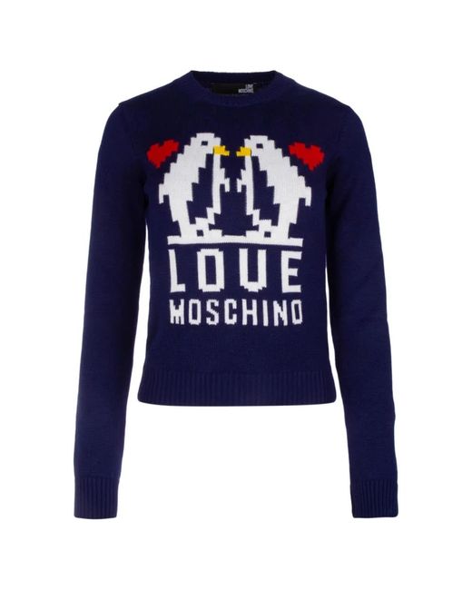 Love Moschino Blue Long Sleeve Tops