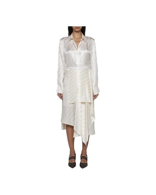 Fendi Ff Silk Shirt in het White