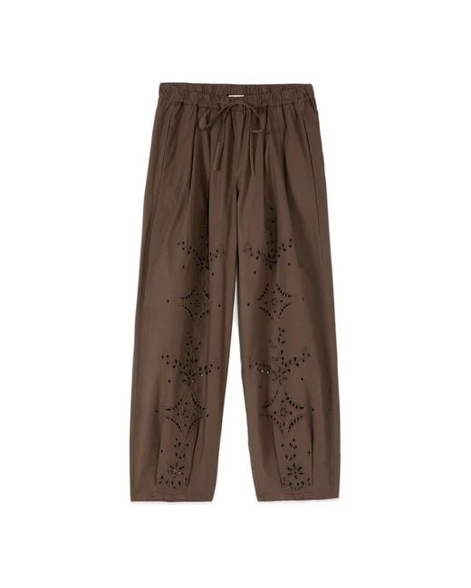 Straight Trousers Oltre de color Brown