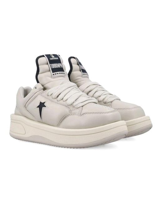 Rick Owens White Turbo A12062C Stylische Sneakers