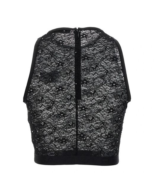 Alessandra Rich Black Sleeveless Tops