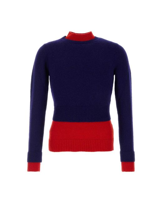 Jil Sander Men's Blue Round-Neck Knitwear