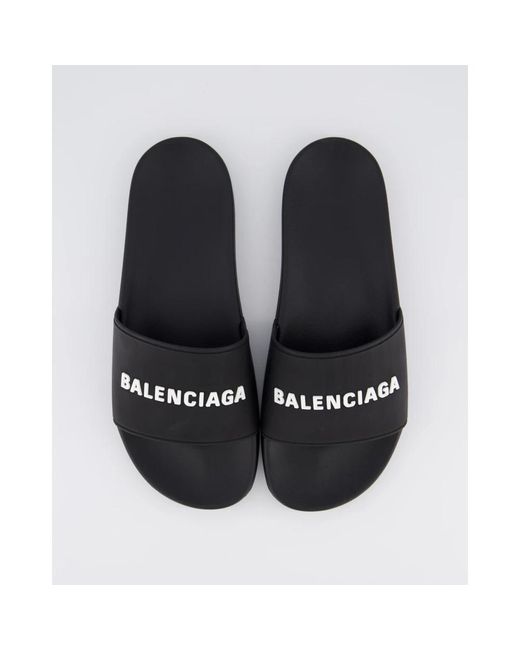 Balenciaga Black Gummi pool slide sandale