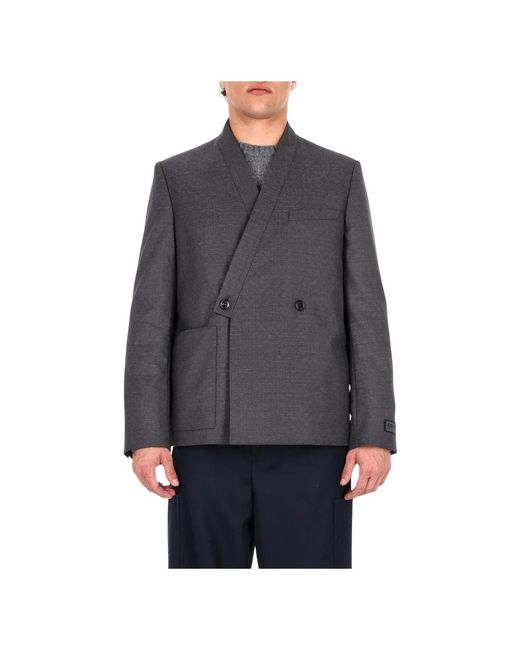 KENZO Jassen ,Grijs ,Katoen Adjusted Kimono Tailored Jacket in het Gray voor heren