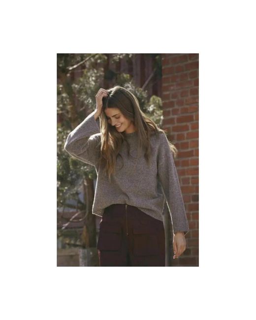 co'couture Gray Round-Neck Knitwear