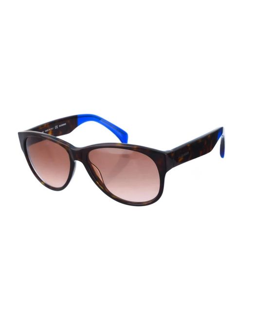 Jil Sander Blue Ovalförmige sonnenbrille aus azetat mit havana-blauem rahmen