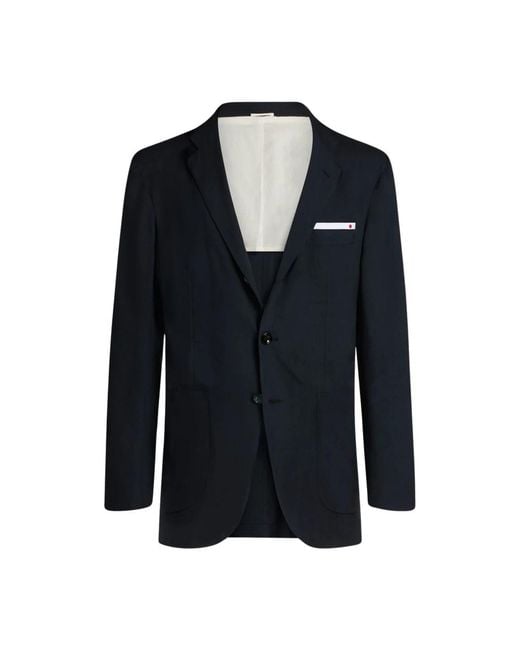 Kiton Cashmere Single-Breasted Jacket in het Blue voor heren