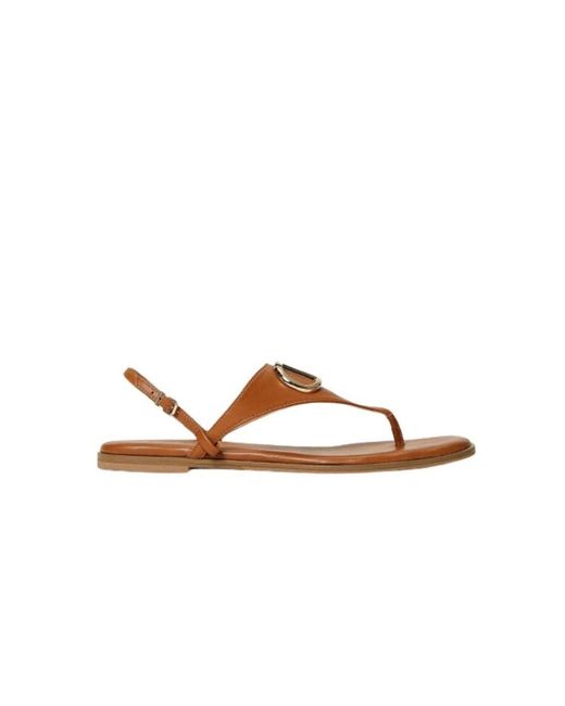 Twinset Brown Flat Sandals