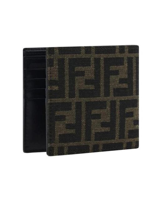 Fendi Ikonic Monogram Leder Geldbörse in Black für Herren
