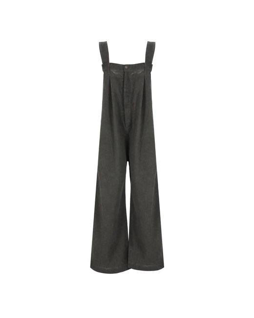 Pantalones grises de algodón con tirantes Uma Wang de color Gray