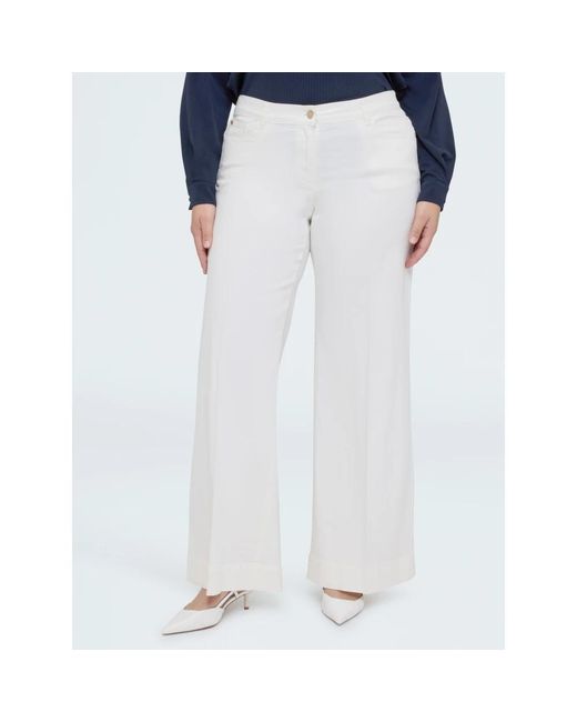 Wide Trousers FIORELLA RUBINO de color White