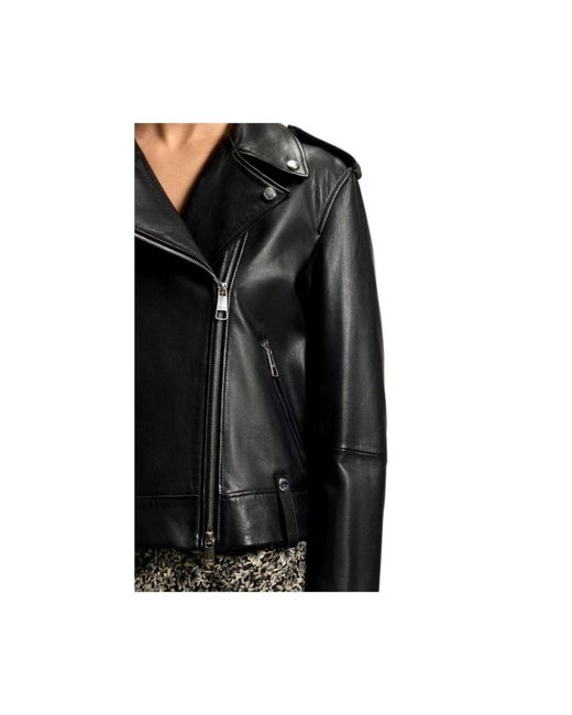 HUGO Leather Jacket in het Black