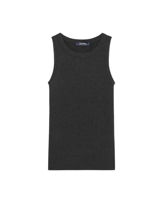 Max Mara Black Sleeveless Tops