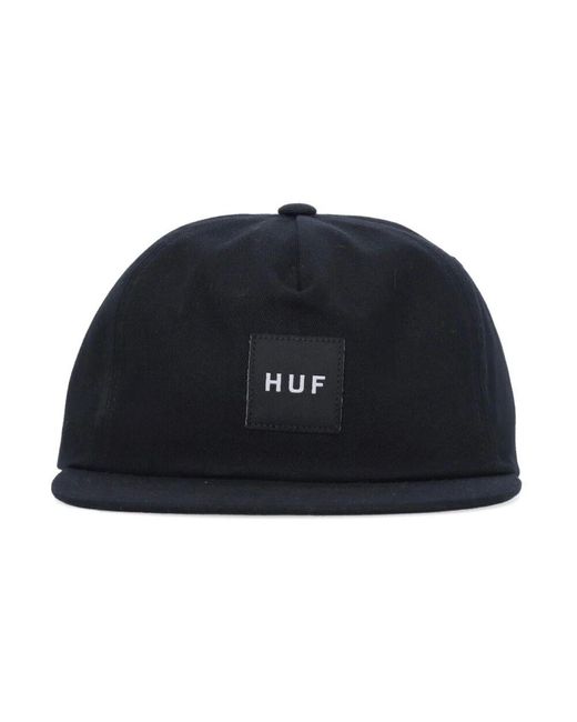 Huf Schwarze Flat Visor Cap Snapback Set in Black für Herren