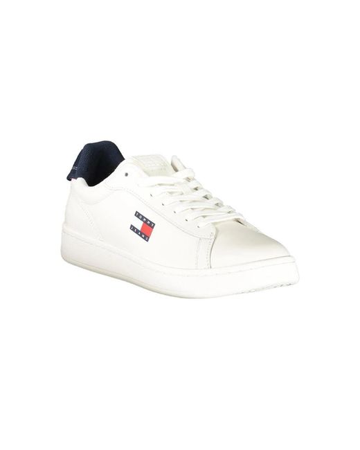 Tommy Hilfiger Weiße Leder Herren Sneaker Moderner Stil in Metallic für Herren