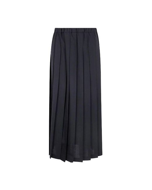 Junya Watanabe Blue Gefalteter Schwarzer Rock