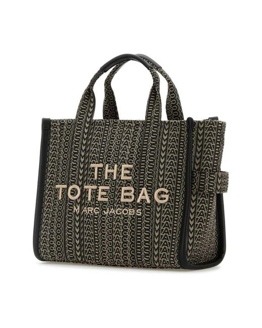 Marc Jacobs Black Bestickte Canvas-Einkaufstasche