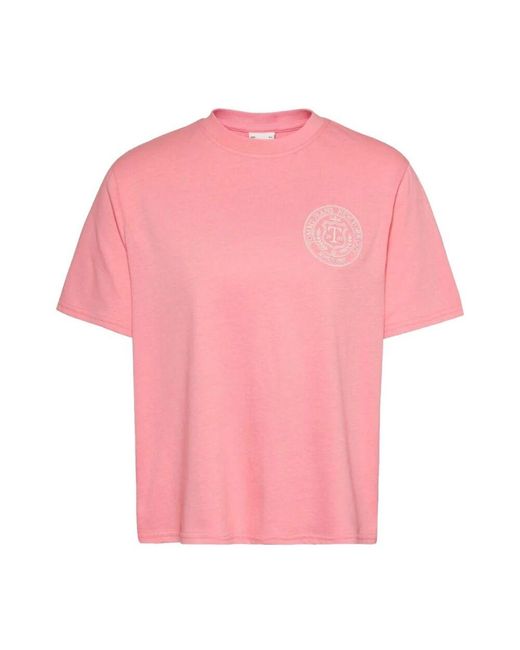 Tommy Hilfiger Pink Luxuriöses urban tee mit front- und backprint