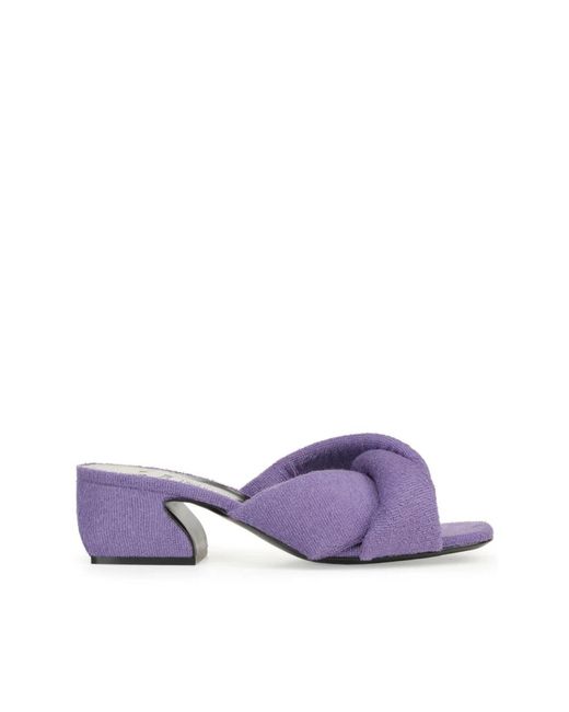 Sergio Rossi Purple Heeled Mules