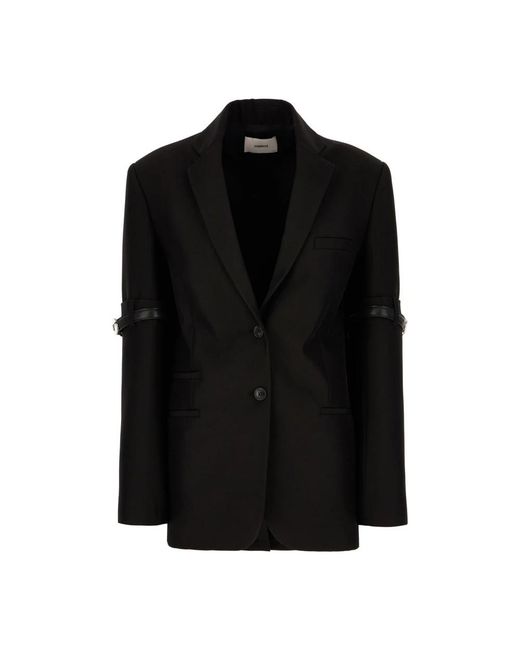 Coperni Jassen ,Zwart ,Polyester Zwarte Jassen Met C Logo Detail in het Black