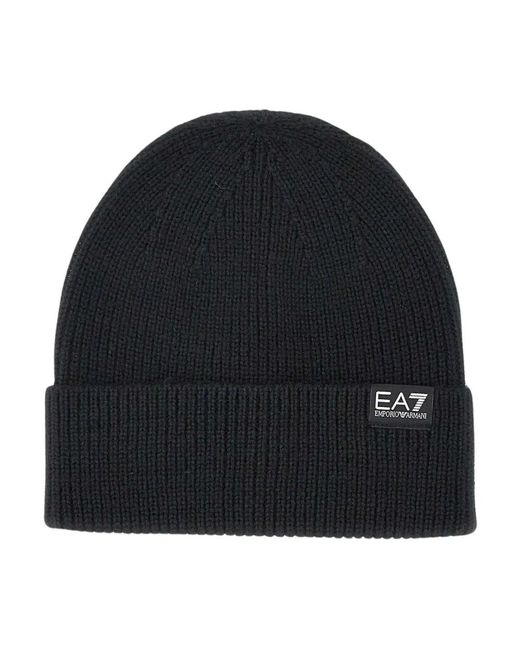 EA7 Ribbed Beanie in het Black voor heren