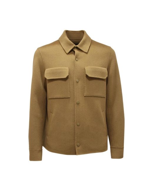Alpha Studio Wollmantel Hemdjacke Im Lichene-Stil in Green für Herren