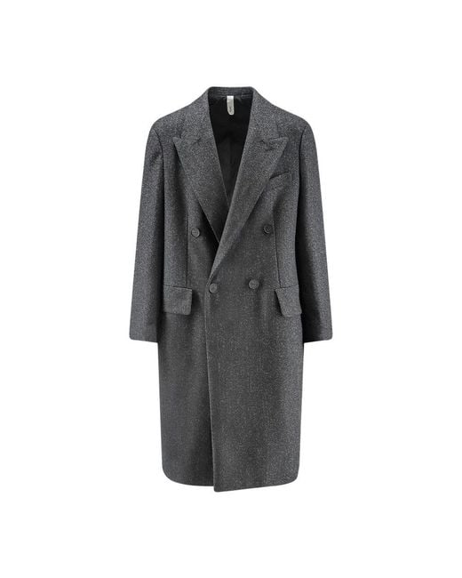 Hevò Gray Double-Breasted Coats for men