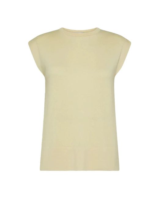 Cruna Yellow Sleeveless Tops