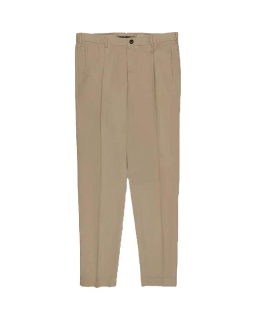 Incotex Regular Pleat Chinos in het Natural voor heren