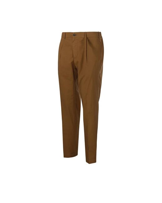 Santaniello Brown Slim-Fit Trousers for men
