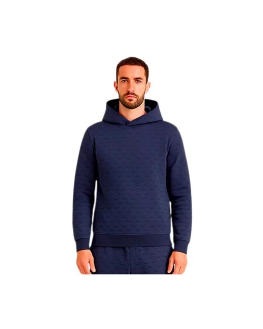 Emporio Armani Hoodies & Sweatvesten ,Blauw ,Katoen Eagle Hoodie in het Blue voor heren