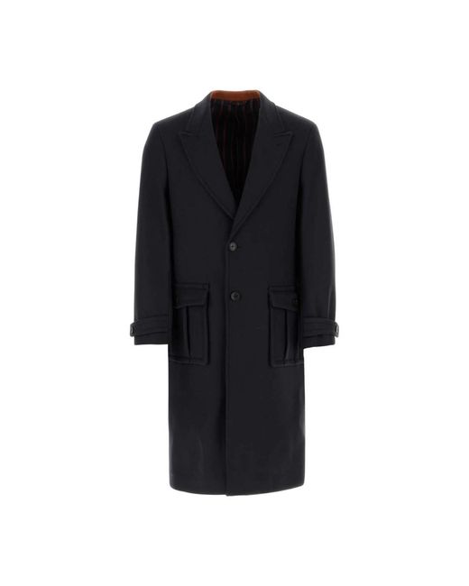 Etro Black Single-Breasted Coats for men