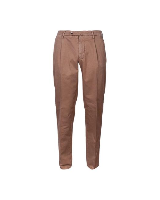 L.b.m. 1911 Brown Slim-Fit Trousers for men