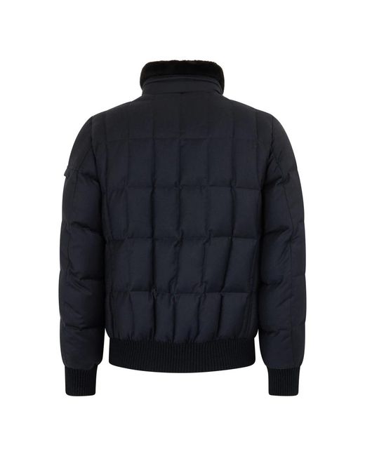 Moorer Jassen ,Blauw ,Leer Front Button Jacket in het Blue voor heren