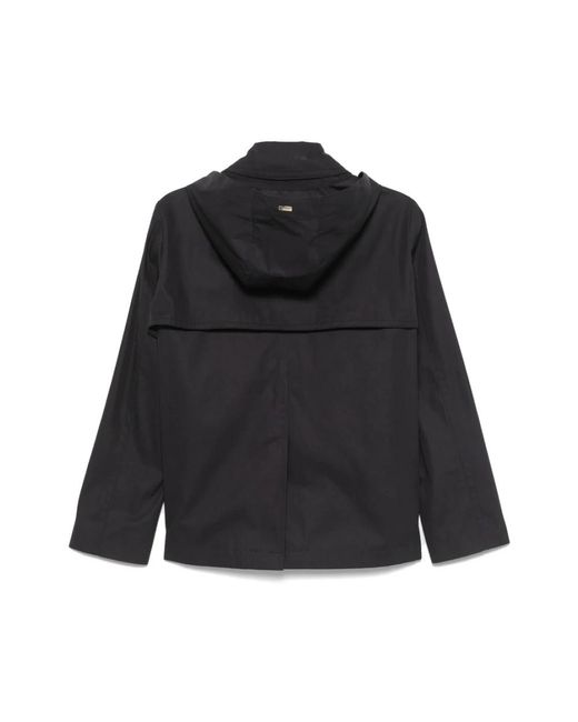 Herno Jassen ,Blauw ,Katoen Hooded Trench Coat in het Black