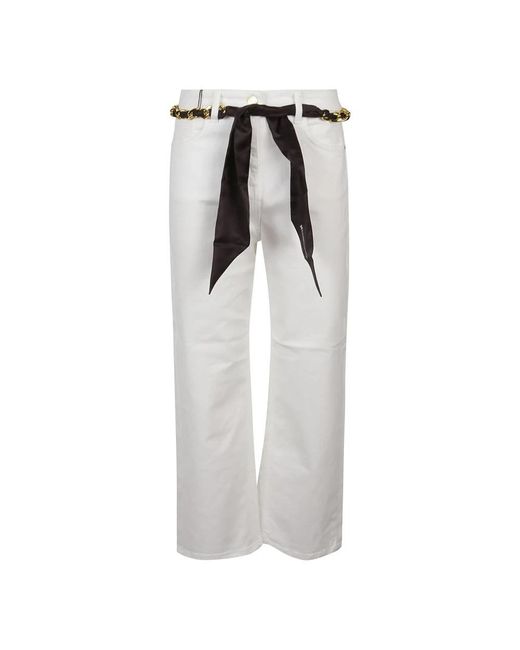 Elisabetta Franchi White Straight Trousers