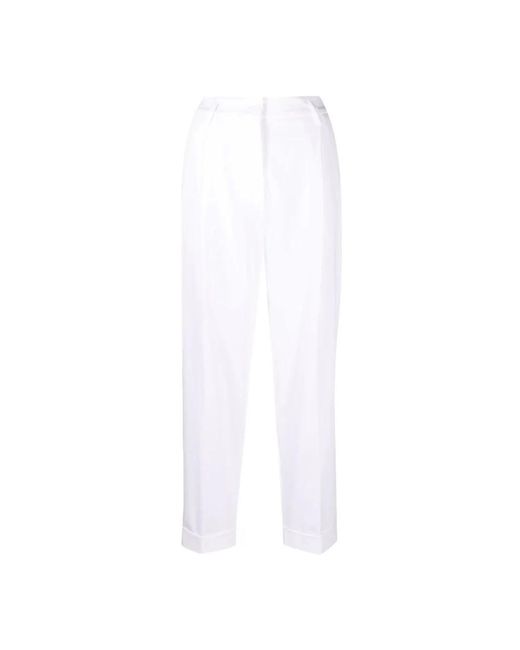 P.A.R.O.S.H. White Straight Trousers