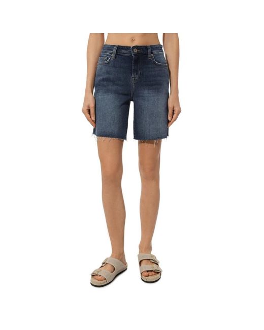 7 For All Mankind Blue Denim Shorts