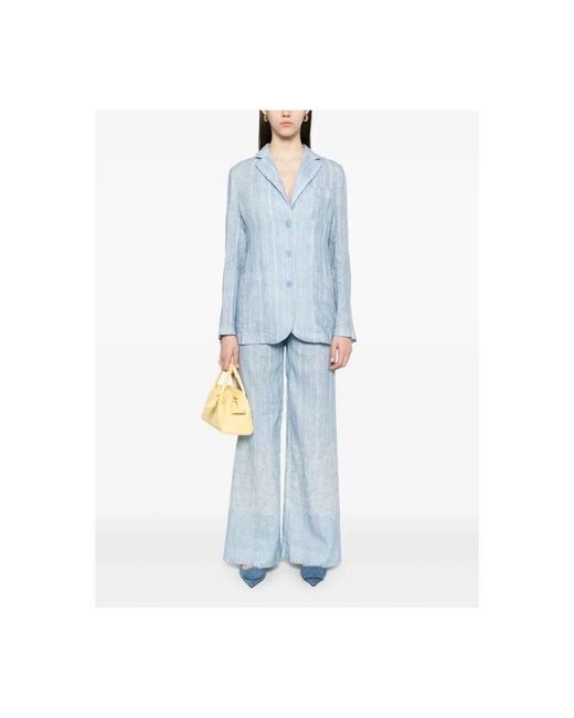 Wide Trousers Ermanno Scervino de color Blue