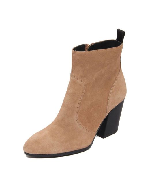 Hogan Brown Wildleder Stiefeletten Mit Reißverschluss