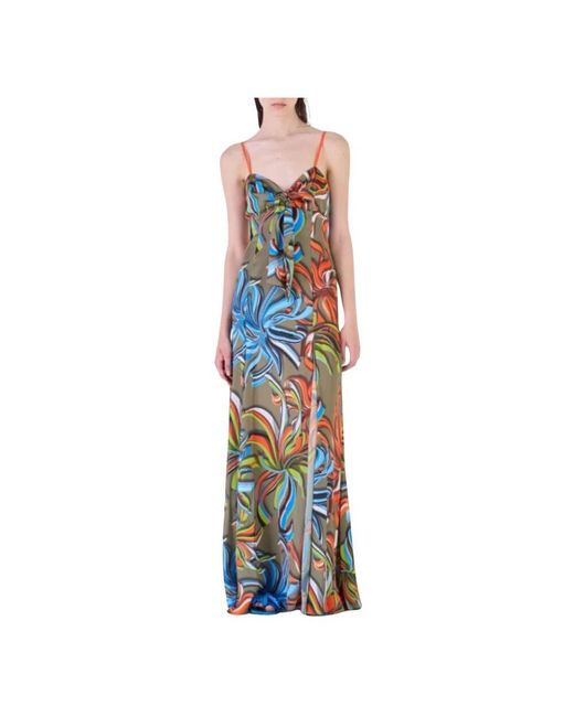 Silvian Heach Blue Langes kleid für frauen